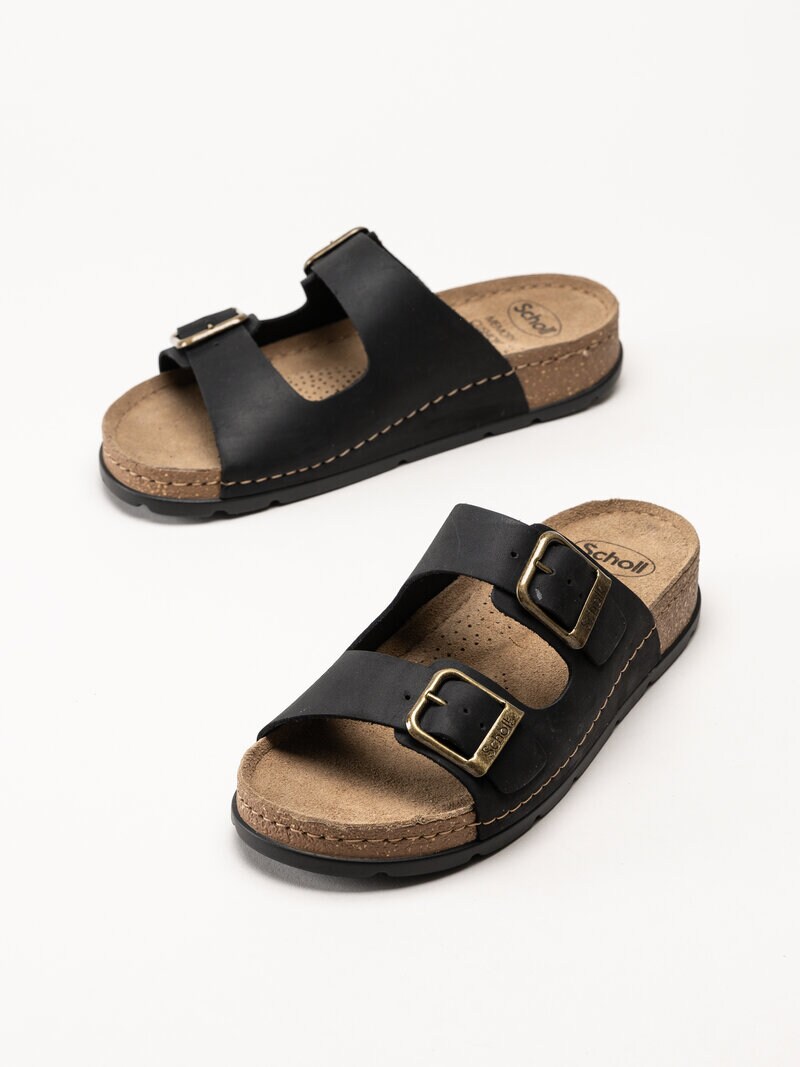 Scholl - Bora Malaren - Svarta slip in sandaler i oljad nubuck