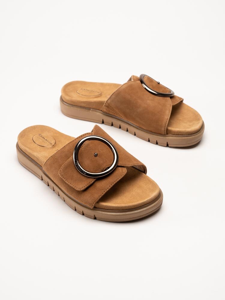 Tamaris Comfort - Bruna slip in sandaler i mocka
