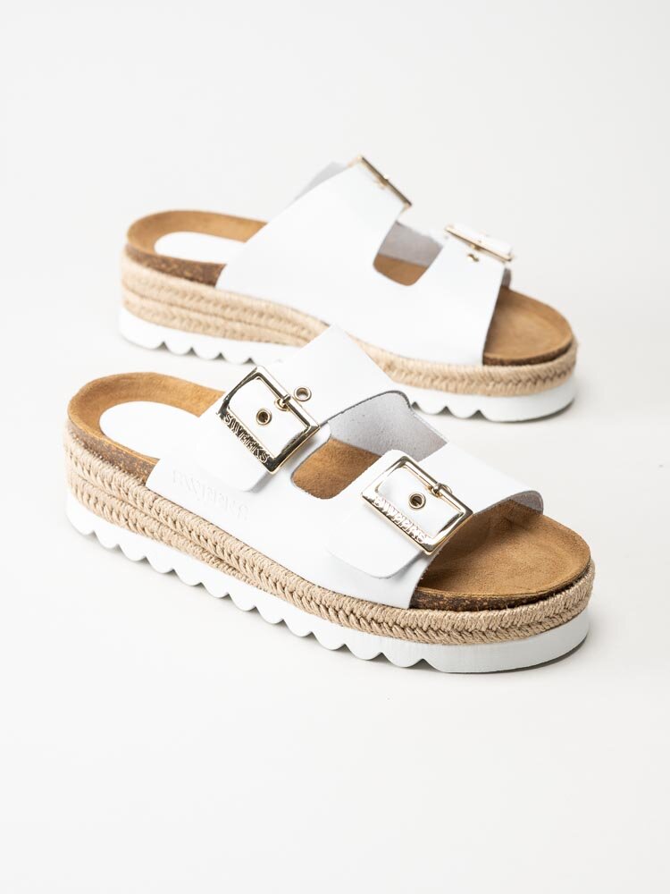 Sweeks - Sonja - Vita slip in sandaler med repklädd sula