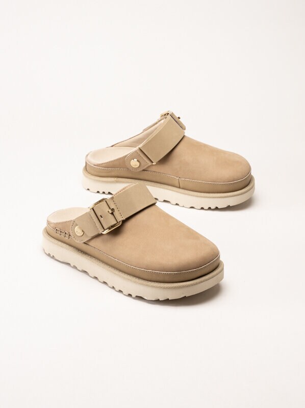 UGG - W Goldenstar Villa Clog - Beige Clogs i nubuck