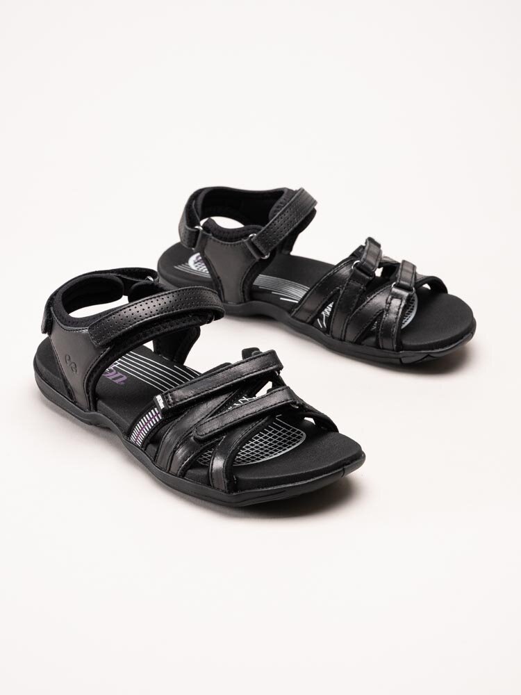 Green Comfort - Corsica W - Svarta sandaler i mjukt skinn
