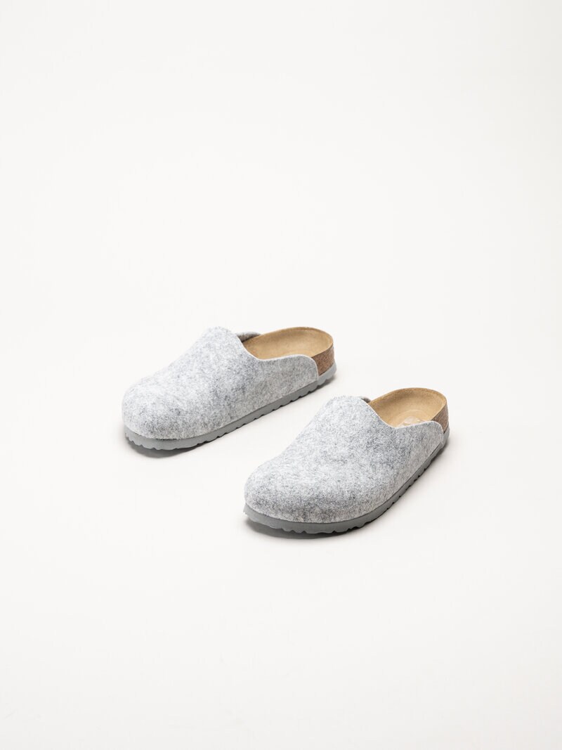 Birkenstock - Amsterdam Wool Felt - Ljusgrå tofflor i ullfilt