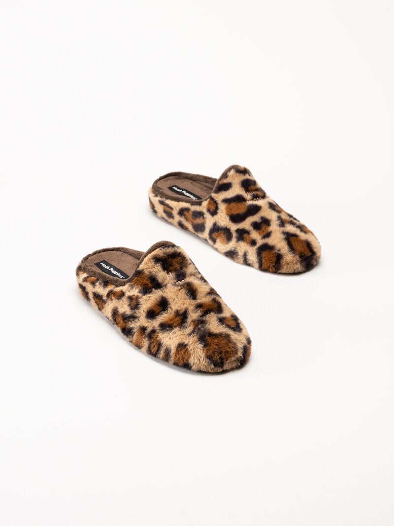 Hush Puppies - Women´s Olivia - Bruna leopardmönstrade tofflor