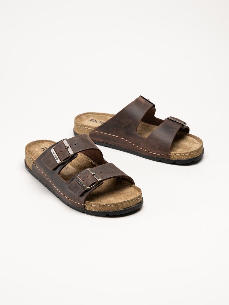 Rohde - H.Soave - Bruna bioslippers i oljat skinn