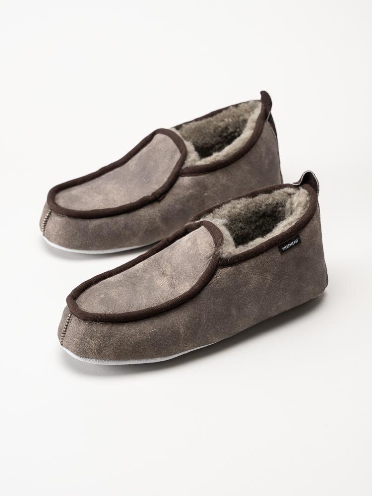 Shepherd - Malte - Bruna slip on fårskinnstofflor