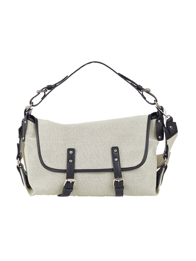 Ulrika Design - Recycle Canvas - Beige/Svart väska med lock