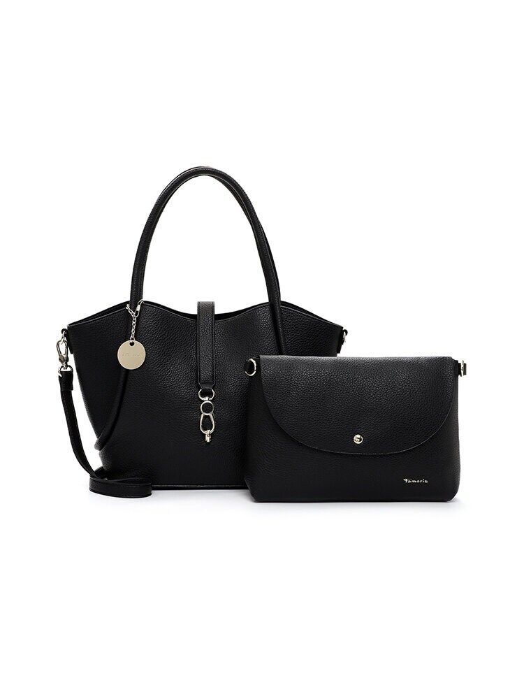 Tamaris bags - Fenja Cityshopper Medium - Svart väska 2 i 1 i mjuk struktur syntet