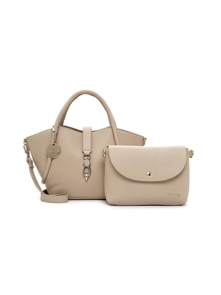 Tamaris bags - Fenja city shopper Small - Beige väska 2 i 1 i mjuk struktur syntet