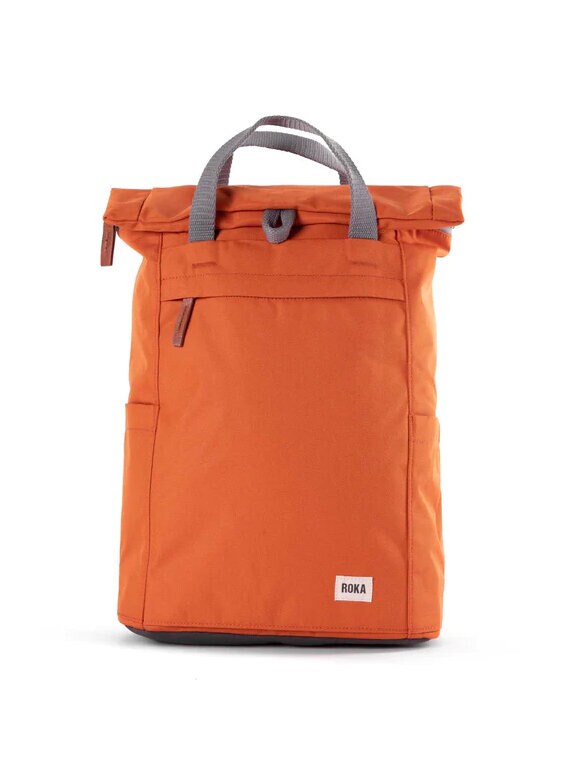 ROKA - Finchley A Recycled Canvas - Orange medium ryggsäck i canvas