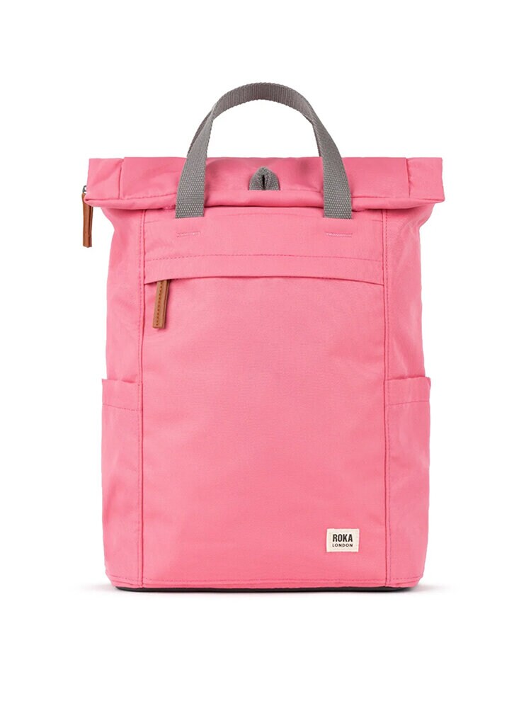 ROKA - Finchley A Recycled Canvas - Rosa medium ryggsäck i canvas