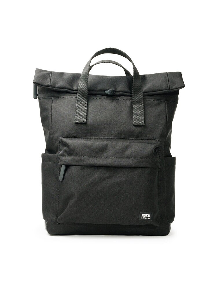 ROKA - Canfield B Recycled Canvas - Svart medium ryggsäck i canvas