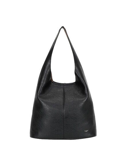 Ulrika Design - Ulrika Fur A-Line tote - Svart axelkasse i mjuk skinnimitation