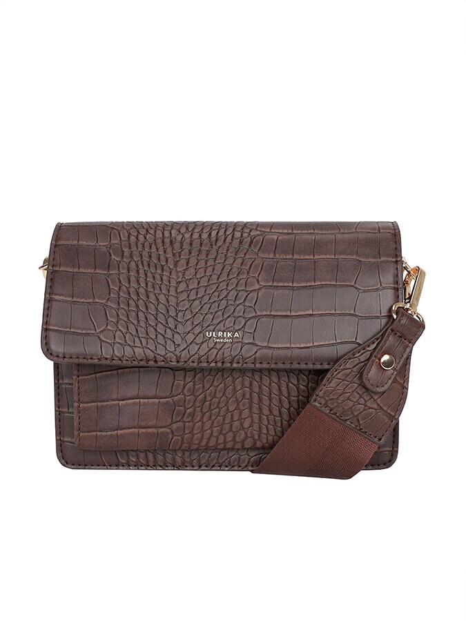 Ulrika Design - Ulrika Croco Box-väska - Brun box-väska med croco mönster