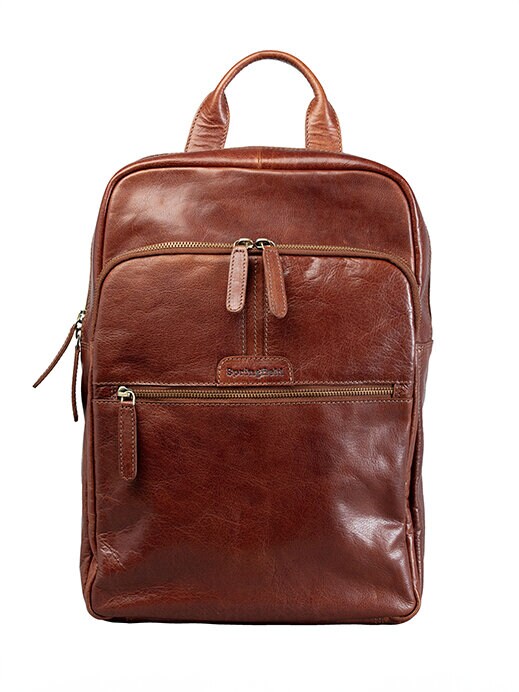 Springfield - Springfield Ryggsäck - Brun ryggsäck i skinn