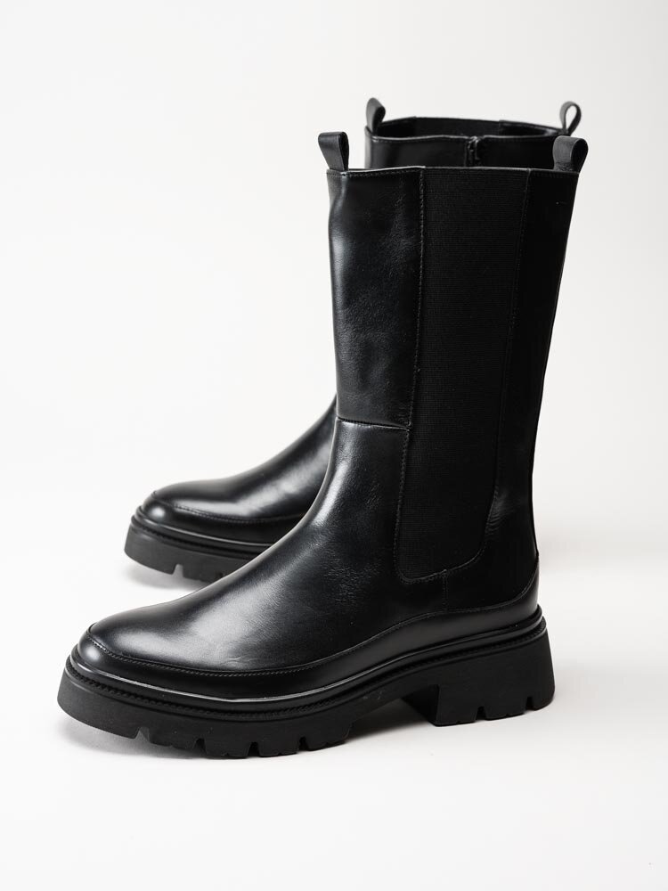 Gabor - Svarta höga chelsea boots i skinn