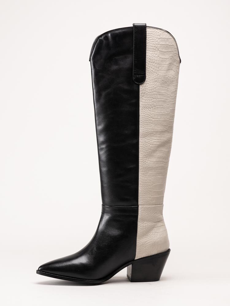 Copenhagen Shoes - Divided Multi - Svart/vita westernstövlar i skinn