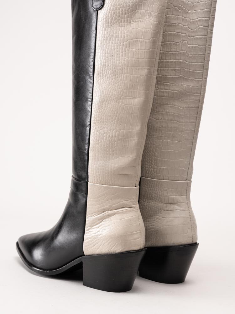 Copenhagen Shoes - Divided Multi - Svart/vita westernstövlar i skinn
