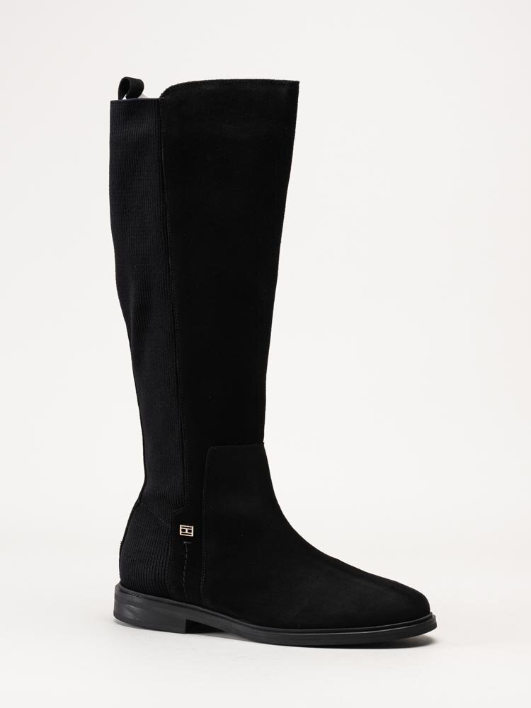 Tommy Hilfiger - Tommy Essential Longboot - Svarta stövlar i mocka