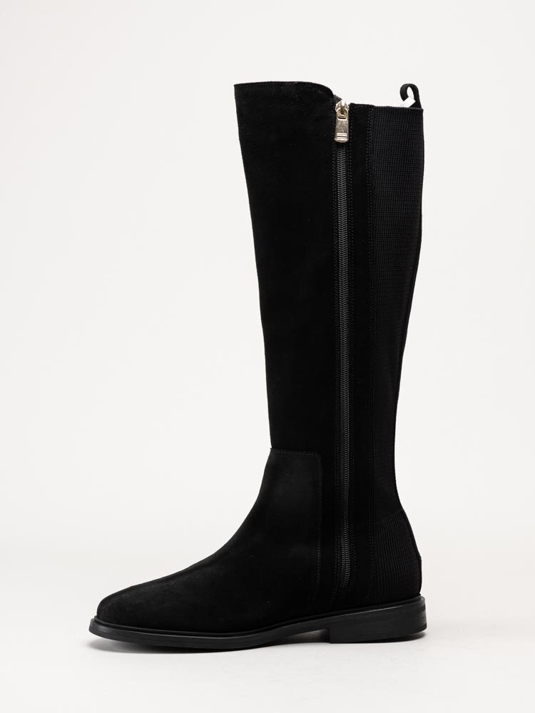 Tommy Hilfiger - Tommy Essential Longboot - Svarta stövlar i mocka
