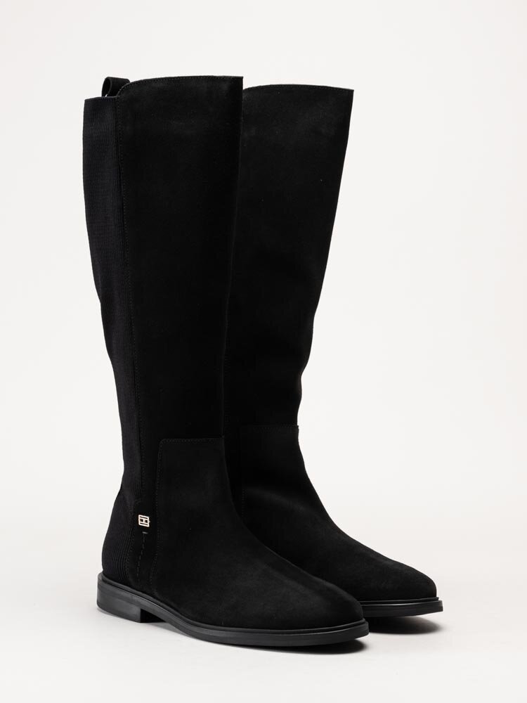 Tommy Hilfiger - Tommy Essential Longboot - Svarta stövlar i mocka
