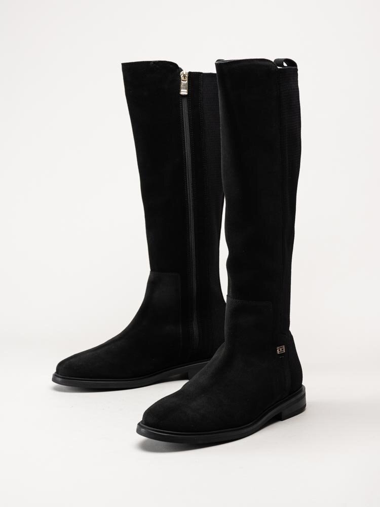 Tommy Hilfiger - Tommy Essential Longboot - Svarta stövlar i mocka