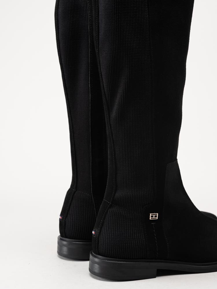 Tommy Hilfiger - Tommy Essential Longboot - Svarta stövlar i mocka
