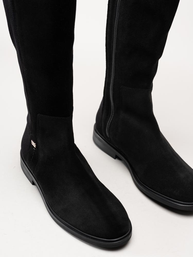 Tommy Hilfiger - Tommy Essential Longboot - Svarta stövlar i mocka