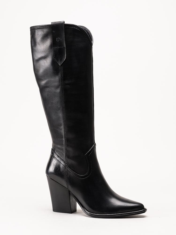 Tamaris - Svarta westernboots i skinn