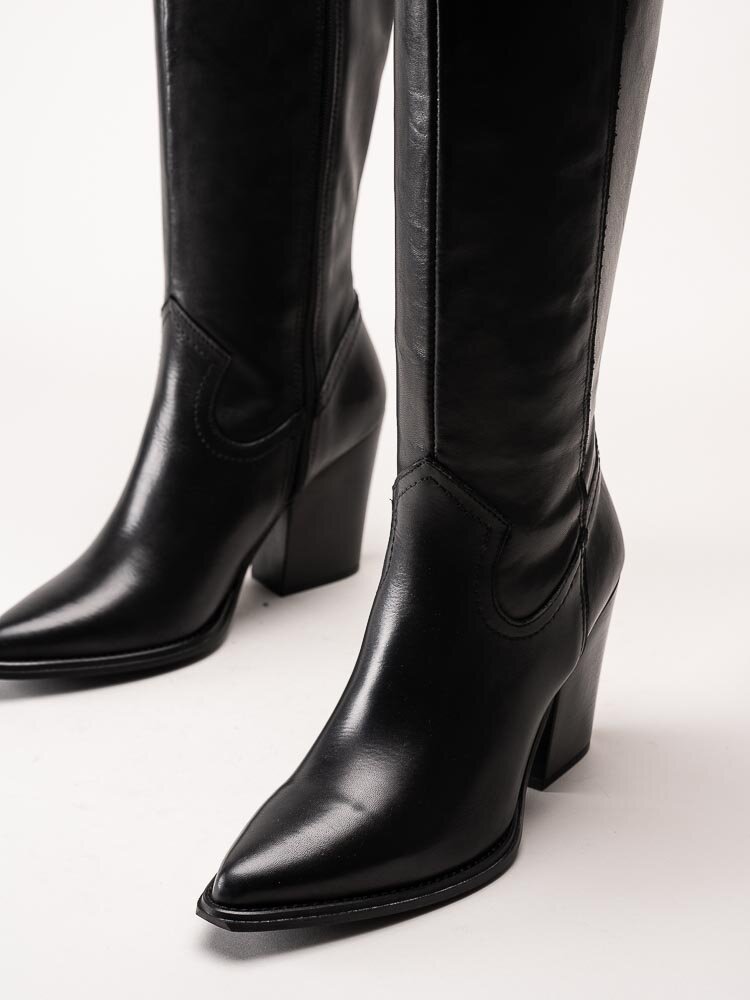 Tamaris - Svarta westernboots i skinn