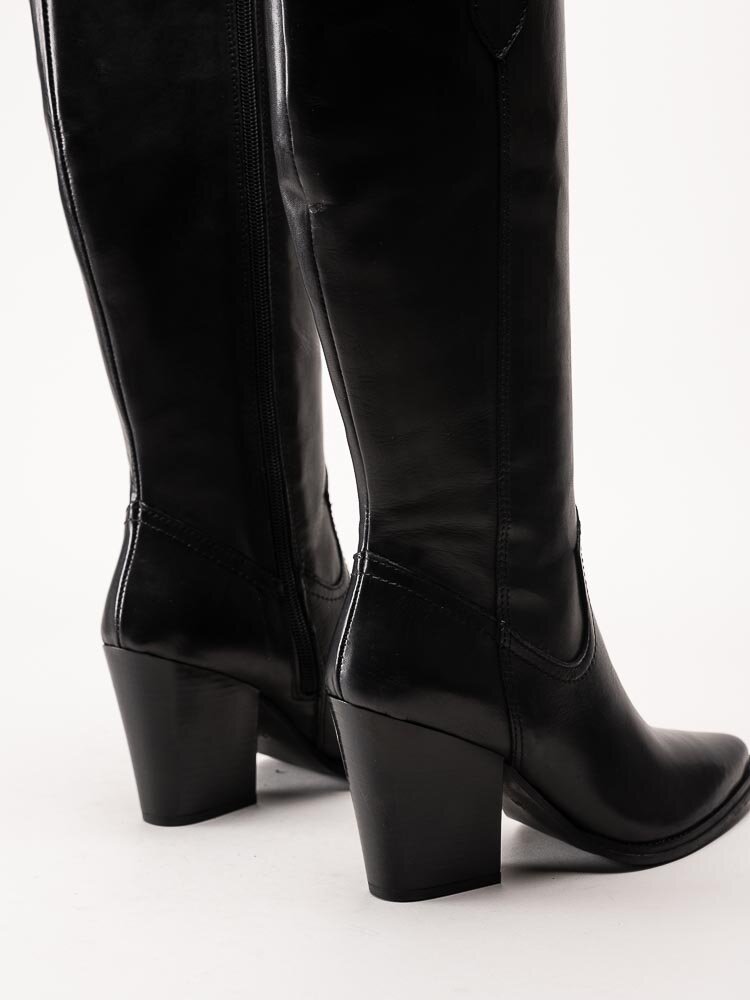 Tamaris - Svarta westernboots i skinn