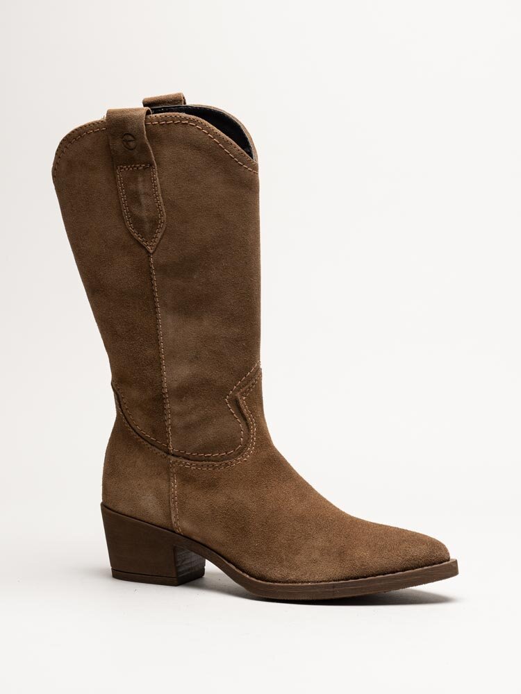 Tamaris - Ljusbruna westernboots i mocka