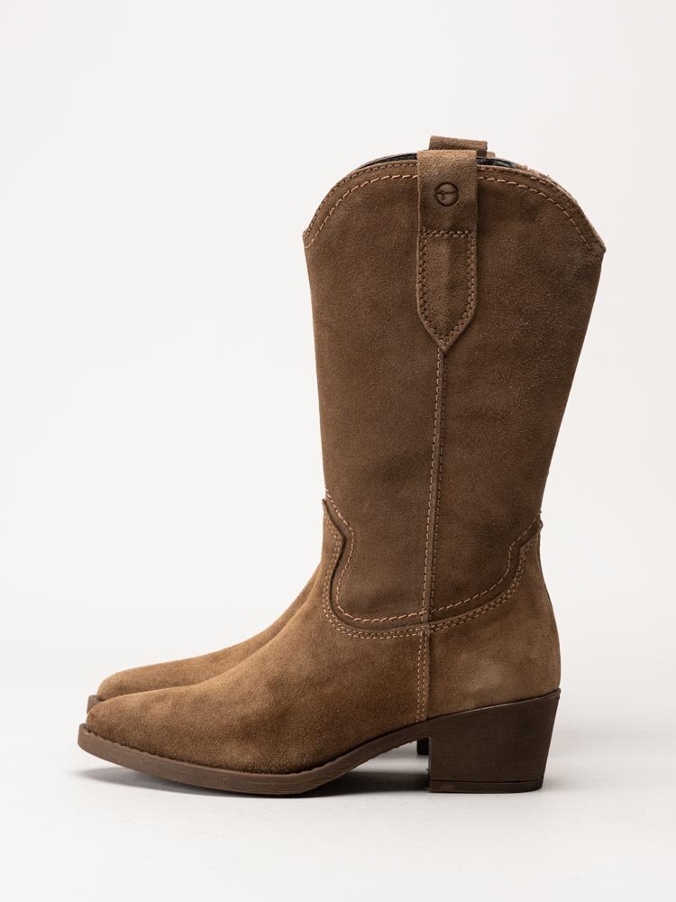 Tamaris - Ljusbruna westernboots i mocka