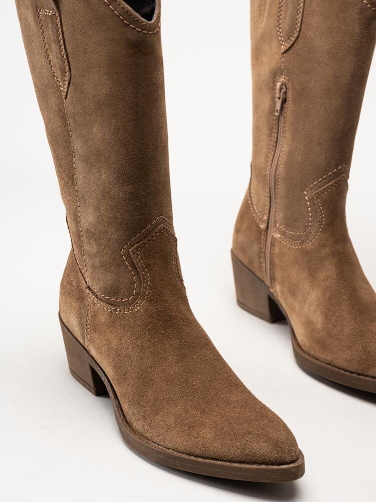 Tamaris - Ljusbruna westernboots i mocka