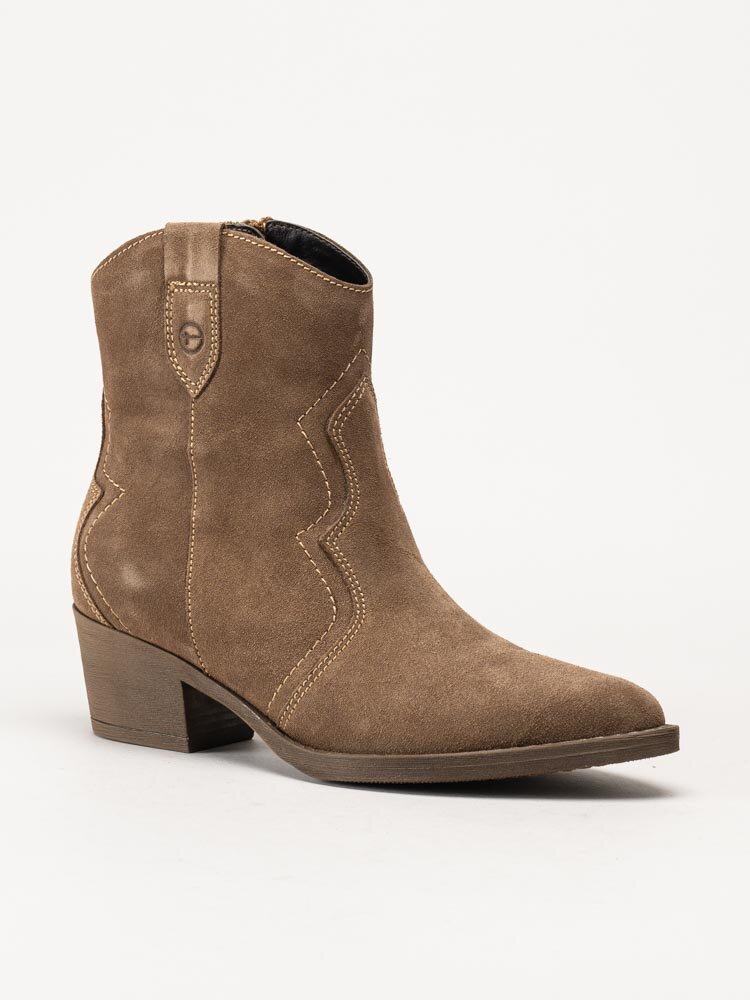 Tamaris - Ljusbruna westernboots i mocka