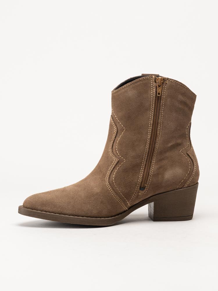 Tamaris - Ljusbruna westernboots i mocka