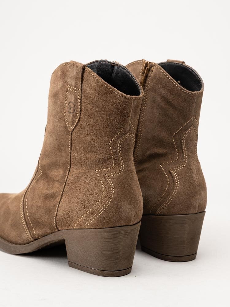 Tamaris - Ljusbruna westernboots i mocka