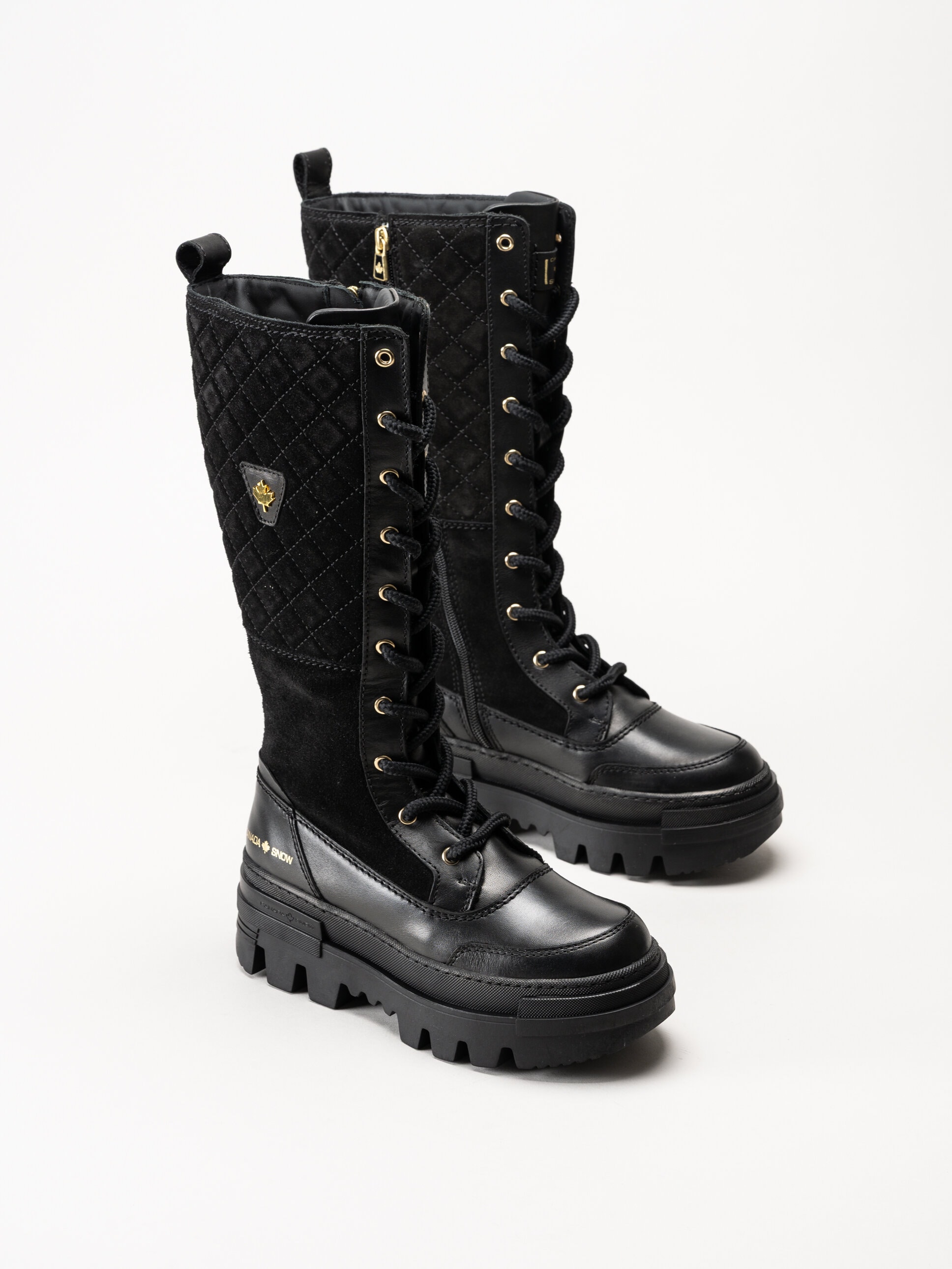 Canada Snow - Mount Riz - Svarta höga kängor i skinn