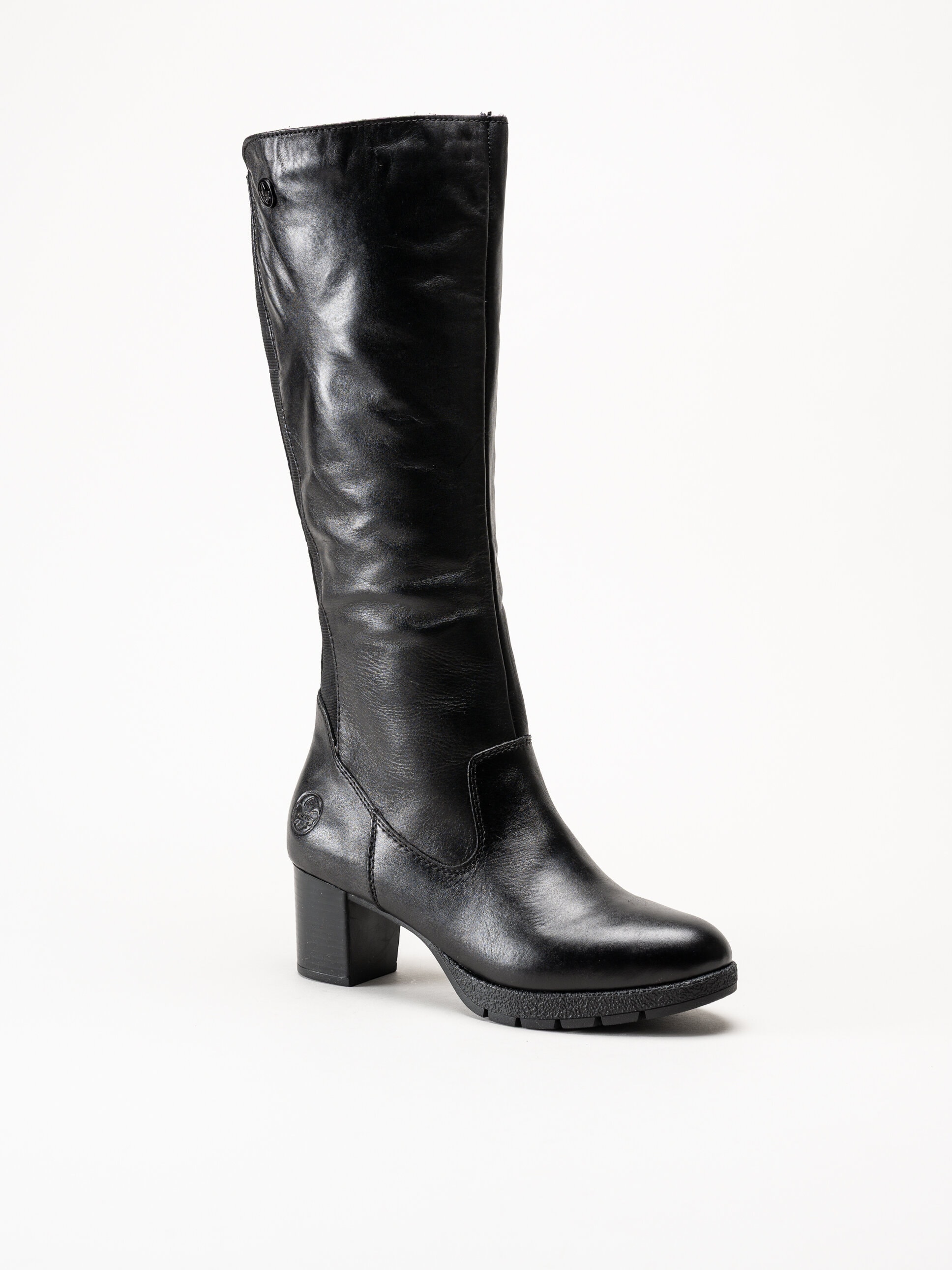 Rieker - Svarta fodrade stövlar i skinn