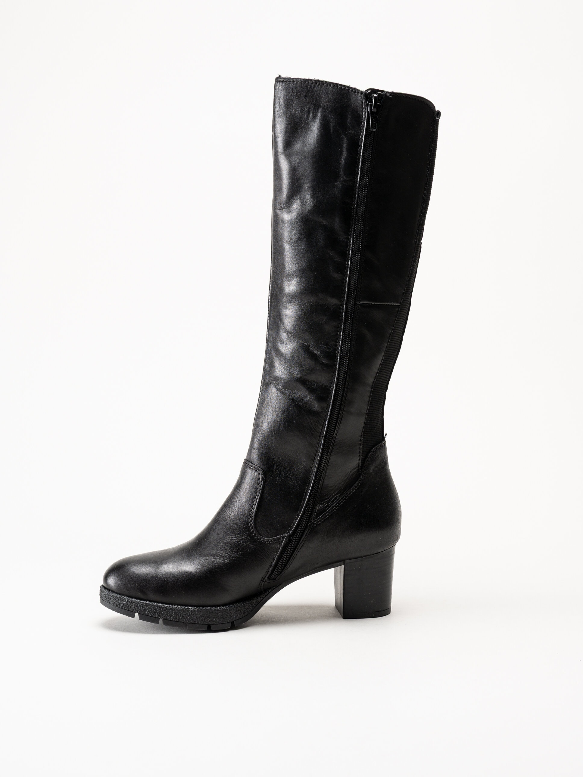 Rieker - Svarta fodrade stövlar i skinn