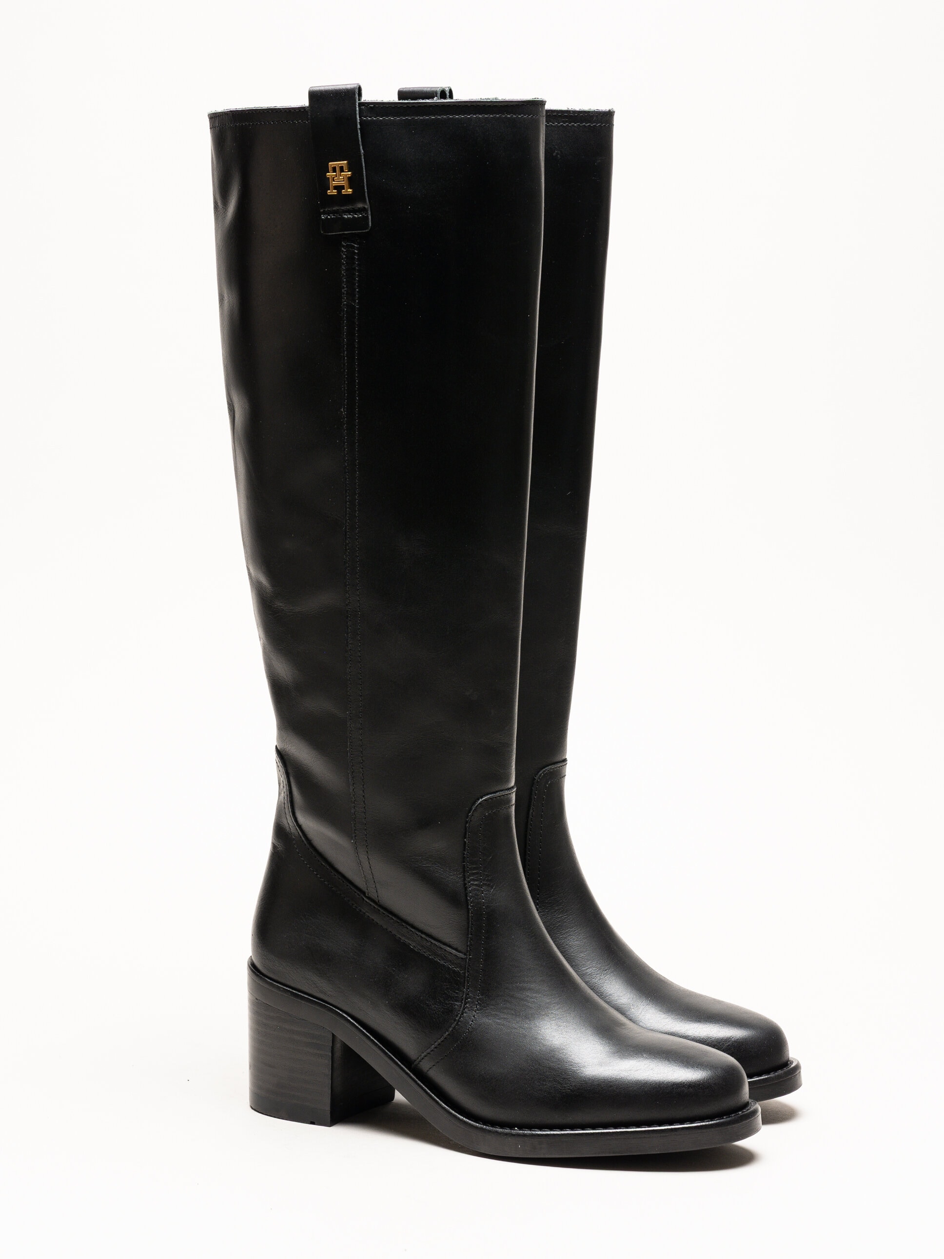 Tommy Hilfiger - Riding Lthr Long Boot - Höga skinnstövlar med blockklack