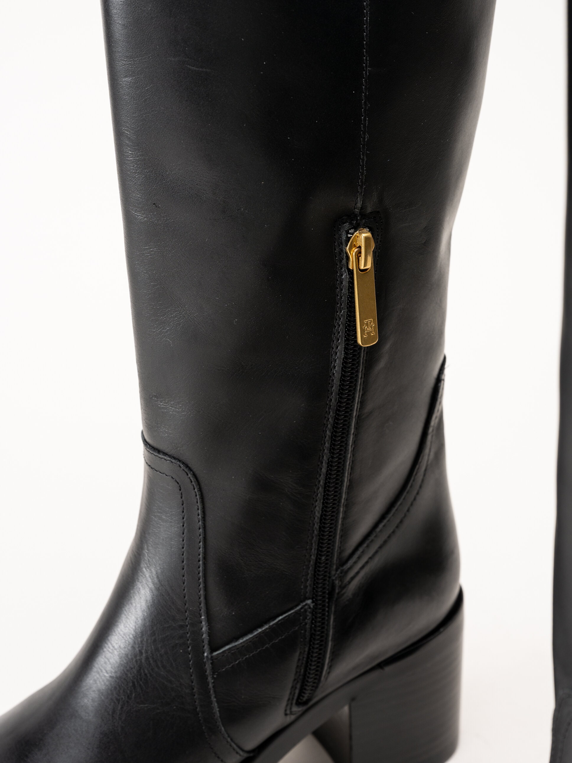 Tommy Hilfiger - Riding Lthr Long Boot - Höga skinnstövlar med blockklack