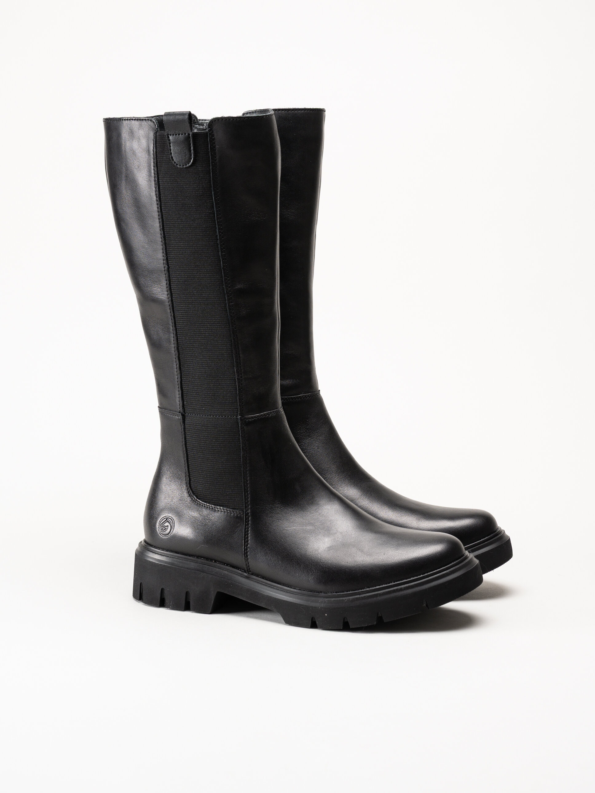 Remonte - Svarta fodrade stövlar i skinn