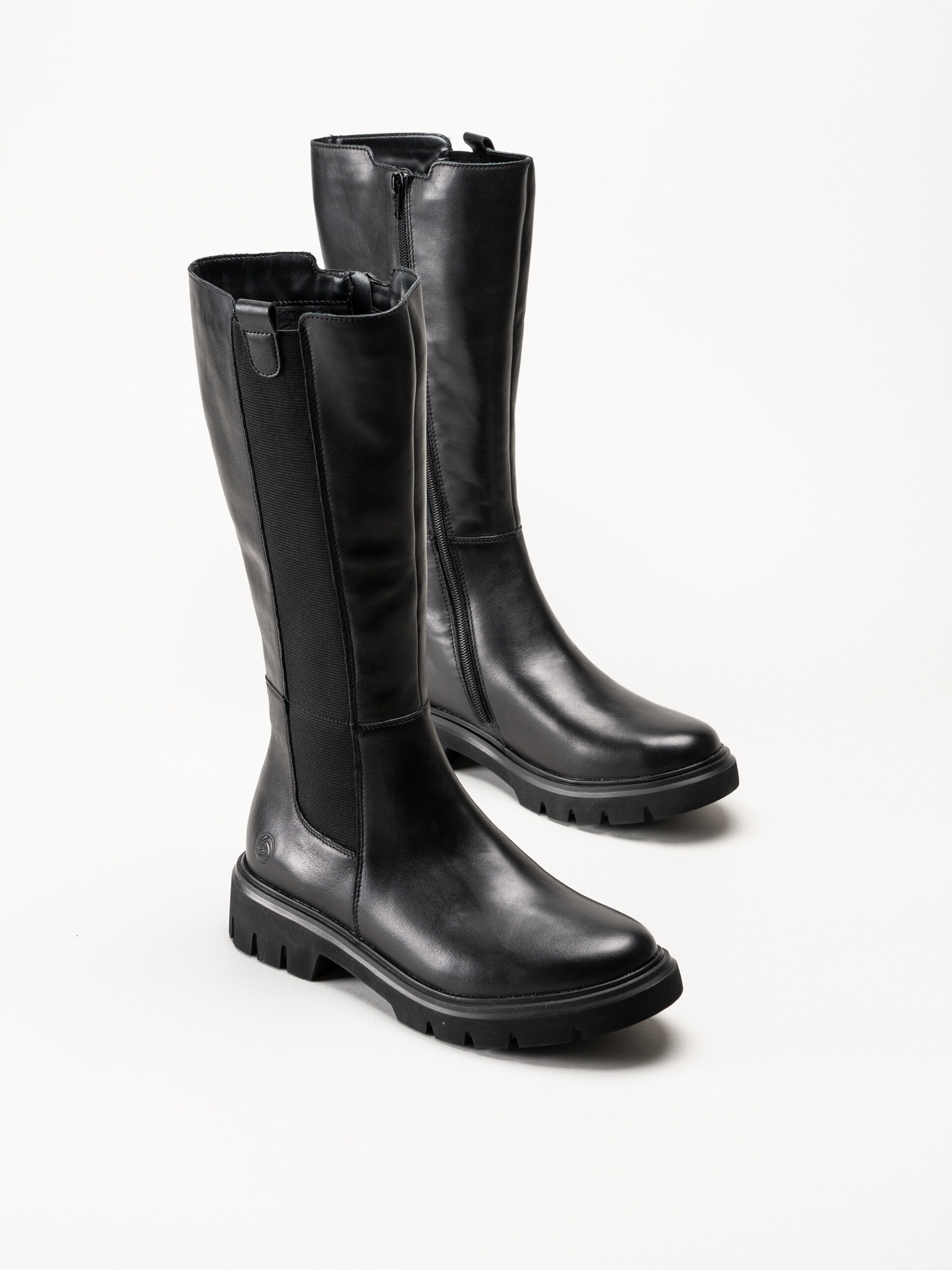 Remonte - Svarta fodrade stövlar i skinn
