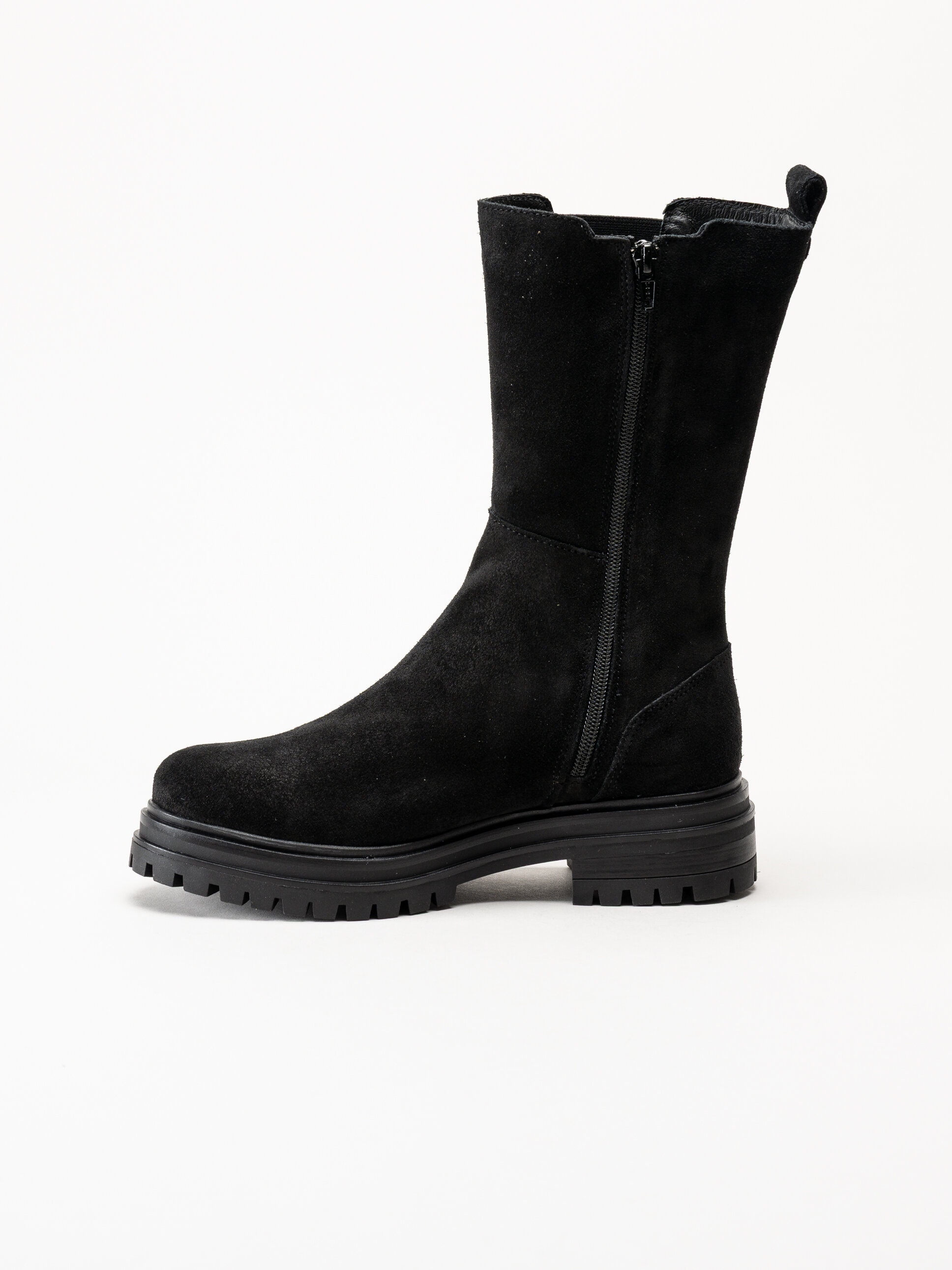 Rosa Negra - Svarta höga resårboots i mocka