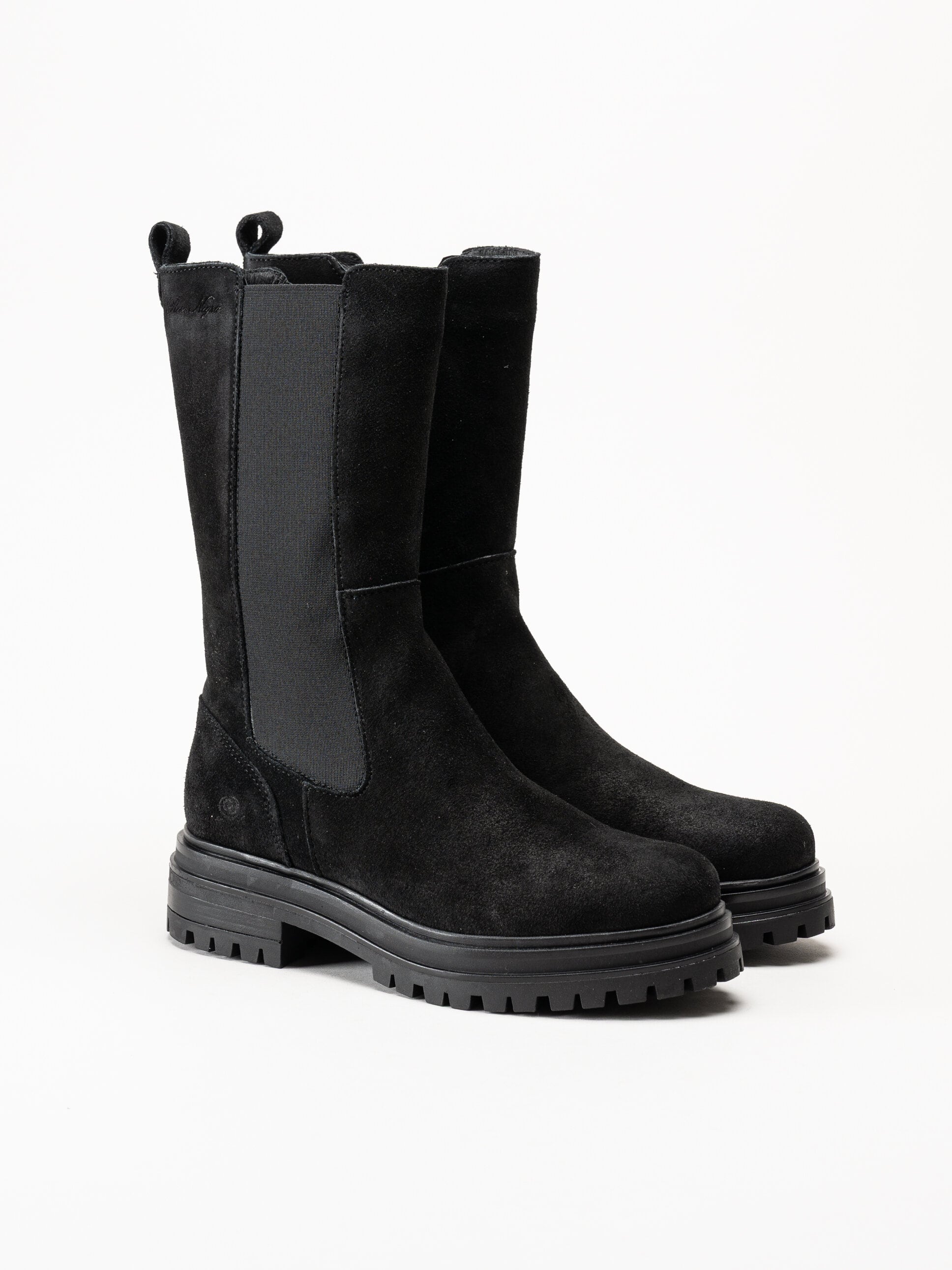 Rosa Negra - Svarta höga resårboots i mocka