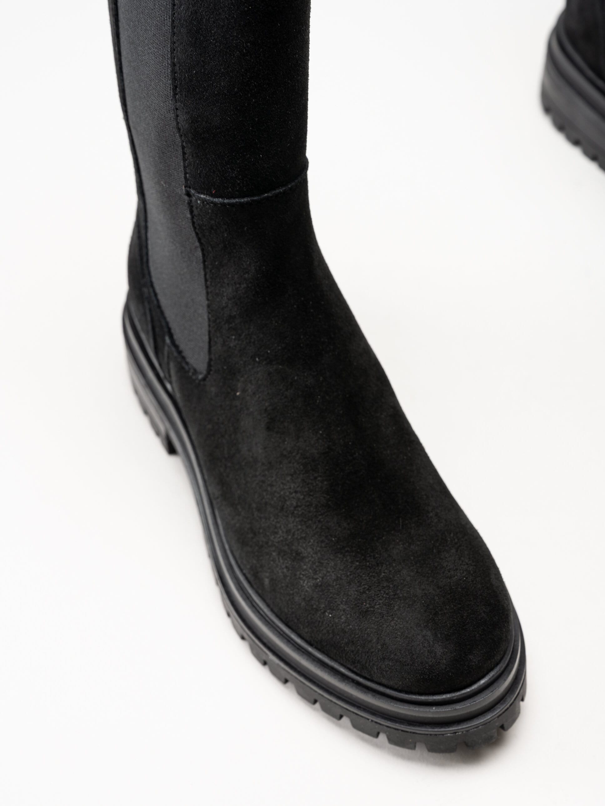 Rosa Negra - Svarta höga resårboots i mocka