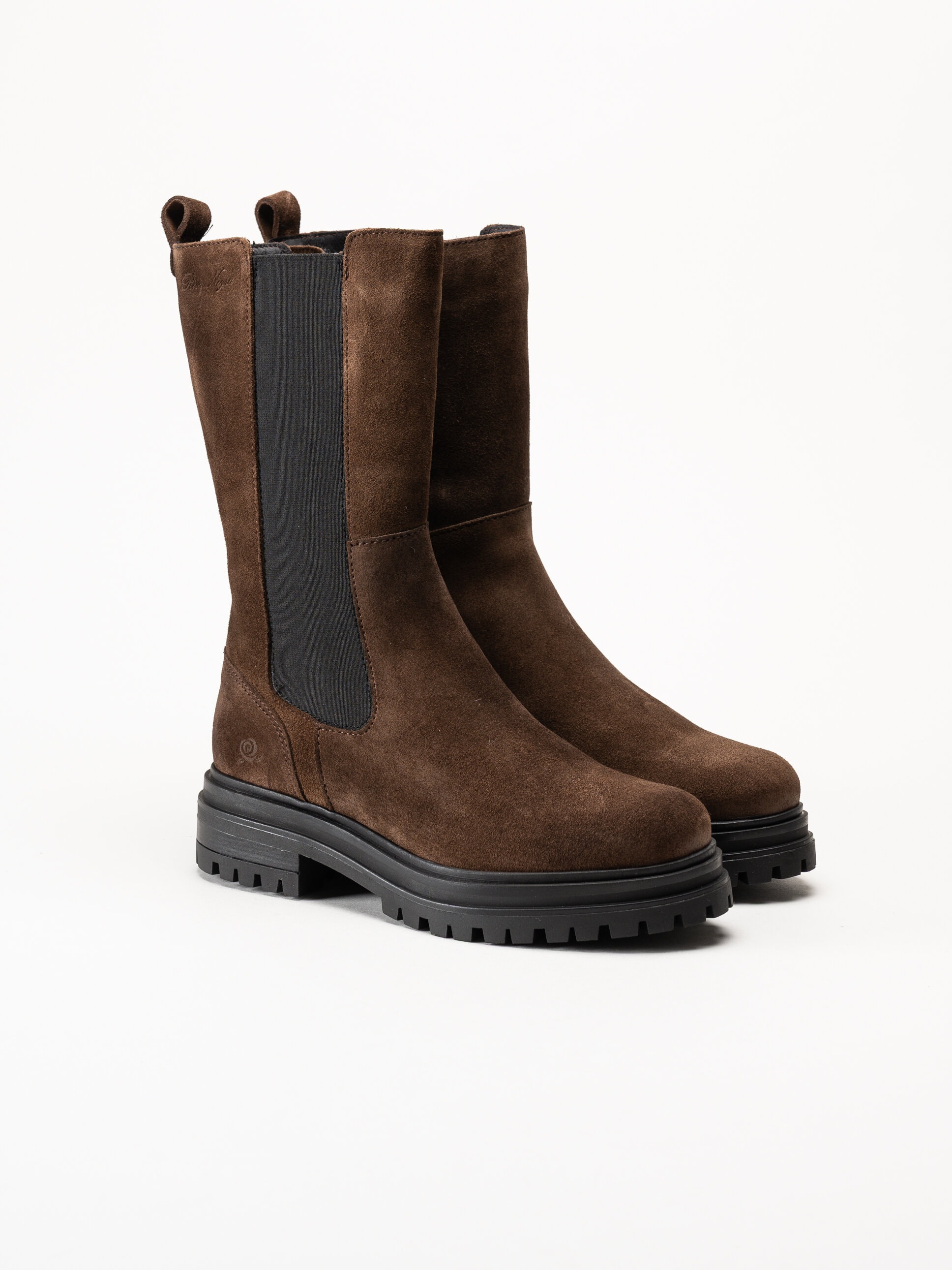 Rosa Negra - Bruna höga resårboots i mocka