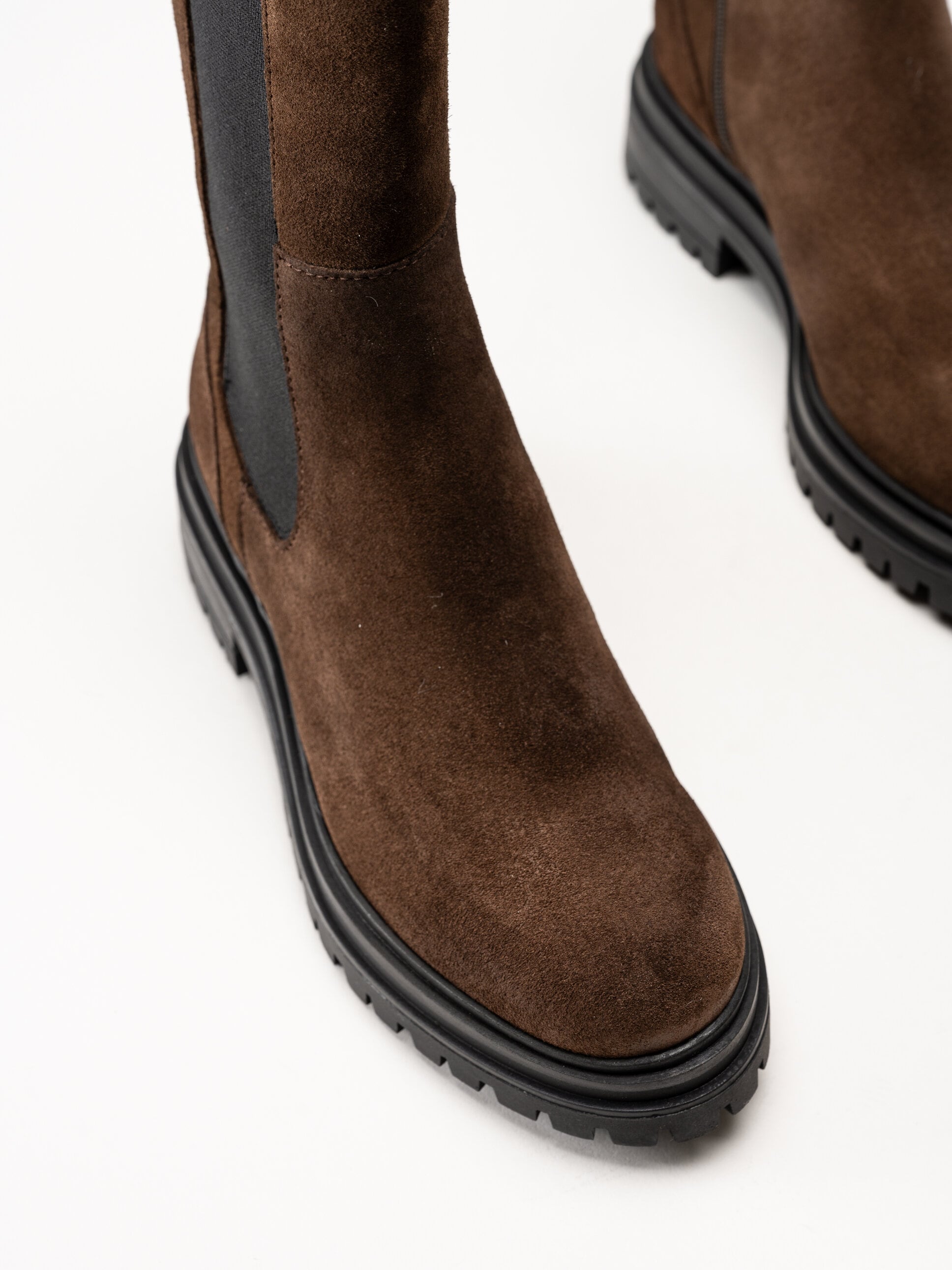 Rosa Negra - Bruna höga resårboots i mocka