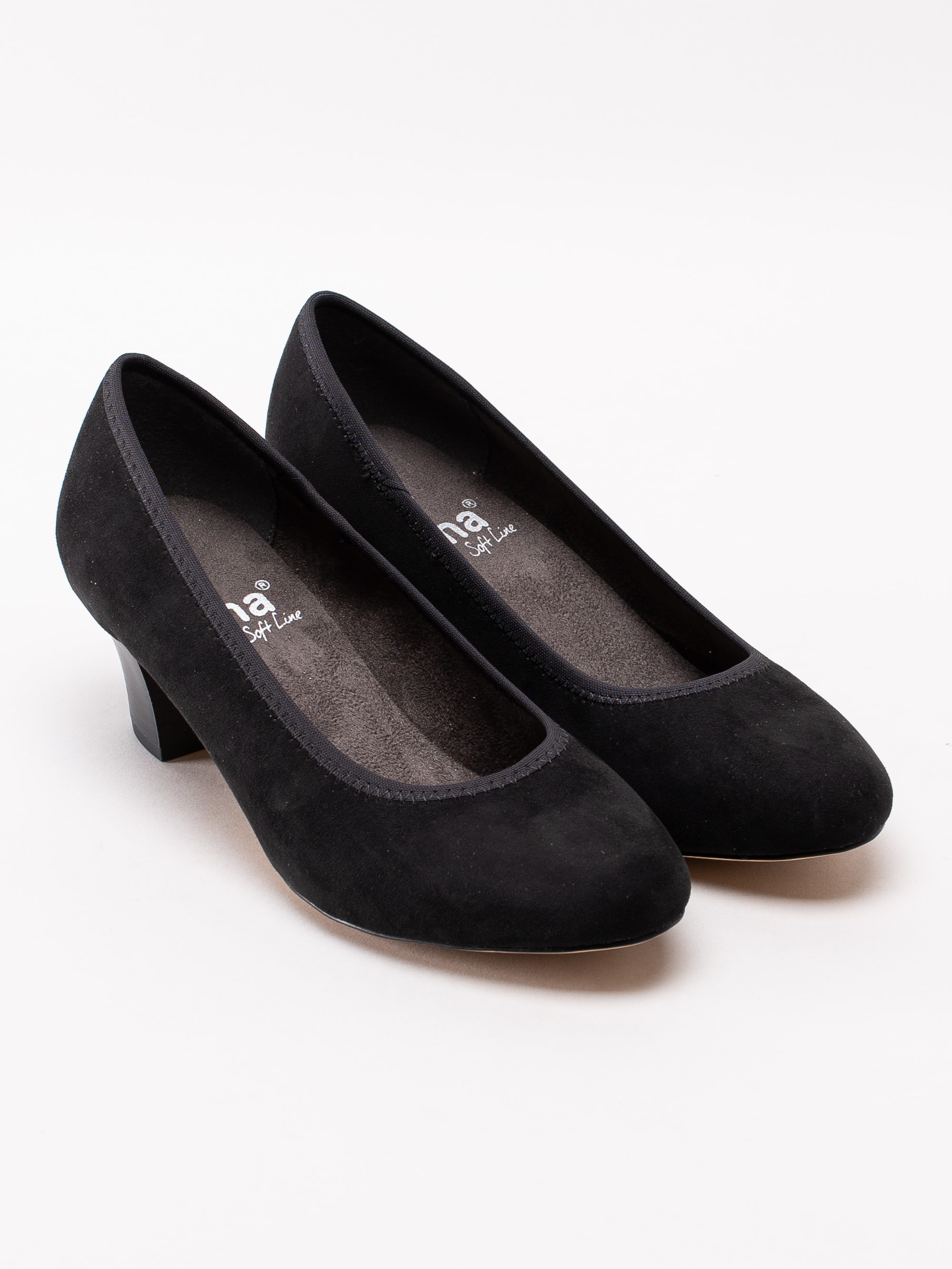 03193011 Jana Softline 8-22473-23-001 svarta klassiska pumps i tyg-3