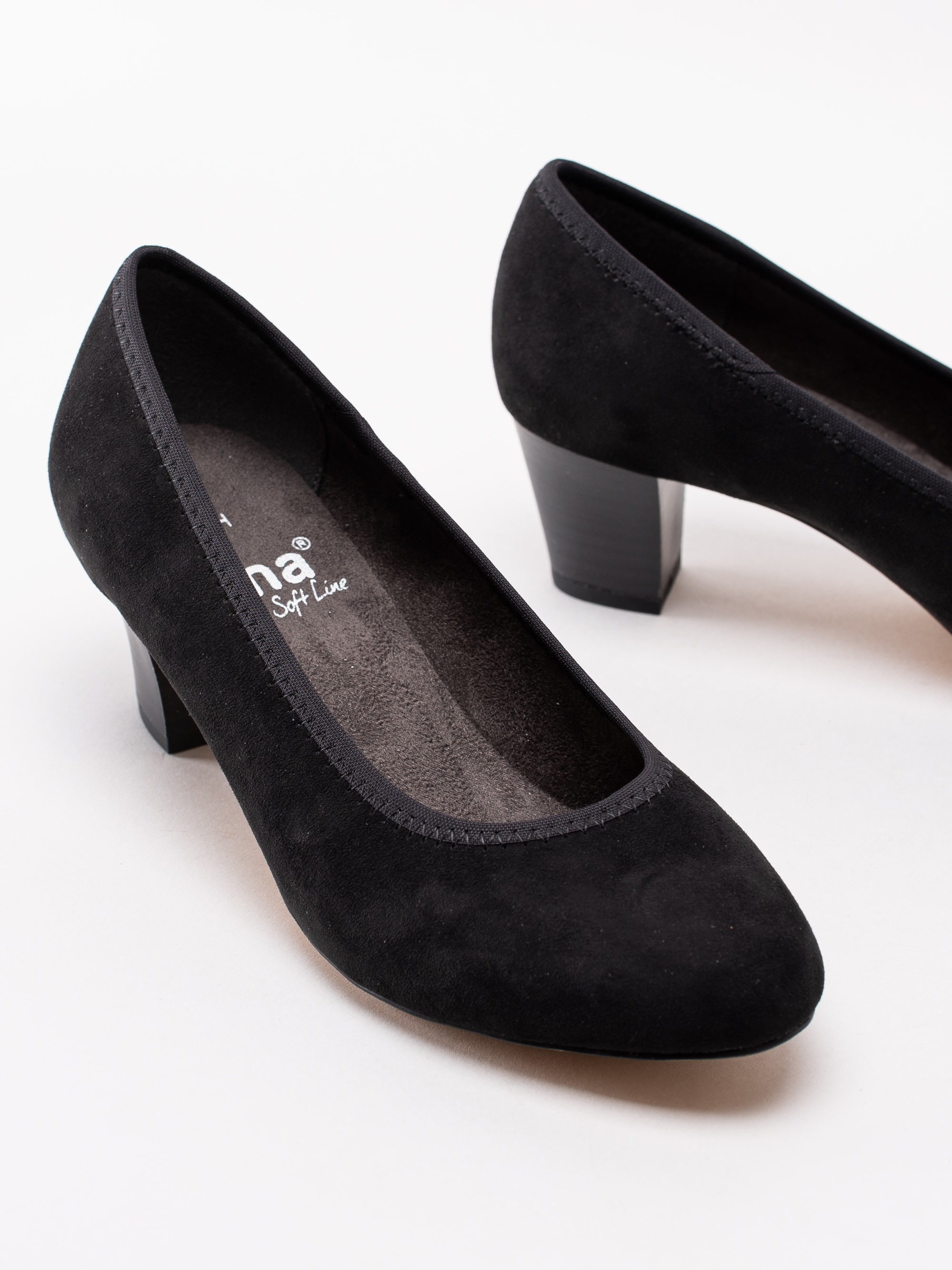 03193011 Jana Softline 8-22473-23-001 svarta klassiska pumps i tyg-6